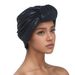 Muslim hat South American Muslim black pullover watermelon hat bright silk solid color casual cap_viptrois.com