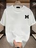 Maglietta Uomo 180g Cotone Pesante Stampa Lettera M Evidente, Tessuto Traspirante Confortevole, Modello Versatile Per Outfit Quotidiani Estivi Casual_viptrois.com