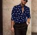 Men's Clothing Men's New Polka Dot Printed Casual All Match Long Sleeve Shirt_viptrois.com