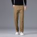 Men's Stretch Comfort Fit Straight Leg Dress Pants For Business Casual & Office Wear - Mid Rise Elastic Waist Slim Fit Trousers In Black Navy Khaki_viptrois.com