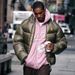 Men's Clothing New Padded Hooded Jacket With Pony Print - Thickened Polyester Winter Coat For Urban Streetwear, Slim Fit Zip-Up Windbreaker_viptrois.com