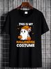 This Is My Halloween Costume Funny Halloween Ghost T-Shirt Graphic Top For Everyday Wear Stretched Casual Designer Clothes Women Top Graphic Tees Unisex Print Round Neck Short Sleeve Fashion Versatile Slightly Stylish Comfortable Streetwear_viptrois.com