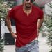 2025 Fashion Solid Color Men's Crew Neck Short Sleeve Top Spring New Casual Commuter Slim Fit Sports T-Shirt_viptrois.com