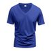 American Style Spring Summer Men's Trendy V-neck Quick-dry Breathable Casual Sports Personality Short Sleeve T-shirt Men_viptrois.com