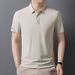 Men's Clothing Nylon Nylon Ice Silk Seamless Short Sleeved Polo Shirt Men's Summer Lapel Casual Elastic Non Iron T Shirt Men's Clothing Wholesale_viptrois.com