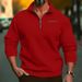 Pure Pure 2025 Independent Station Plus Size Winter Fleece Half-Zip Stand Collar Pullover Solid Color Casual Sweatshirt Men's_viptrois.com