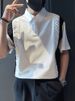 Men's Clothing Shirt Collar Polo Shirt Men's Niche Design Summer Short Sleeved Trendy Brand Handsome Lapel Splicing T Shirt Three Quarter Sleeves_viptrois.com
