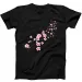 Cherry Blossom With Watercolor Tree Flower Funny Gift Tee Black T Shirt Mens Womens Tees Top 53_viptrois.com
