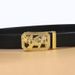 Men's Leather Belt With Rhinestones Inlaid With Zodiac Signs Automatic Buckle Fashionable Belt For Young People_viptrois.com