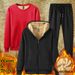 Pure New Lamb Wool Winter Fleece Men's Cross-Border Long Sleeve Sweatshirt Three-Piece Set Wholesale_viptrois.com