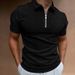 Summer Men's Polo Shirt Short Sleeve Zipper Personality Casual Outdoor Breathable Waffle Zipper Style Polo Shirt_viptrois.com