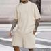 Men's Clothing Texture Loose Summer Vacation Suit Men's Short Sleeved Suit_viptrois.com