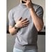 Men's Clothing British Business Slim Solid Color Inner Bottoming Shirt Ice Silk Summer_viptrois.com