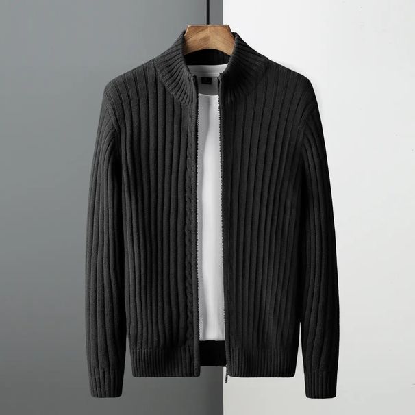 Men's Clothing New Autumn And Winter Brand Knitted Cardigan Sweater Men's Zipper Outer Wear Slim Business High End Jacket_viptrois.com