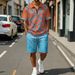 Men's Casual Summer Polo & Shorts Set – Breathable Printed Short-Sleeve Shirt With Comfort Fit – Trendy Two-Piece Outfit For Streetwear & Travel_viptrois.com