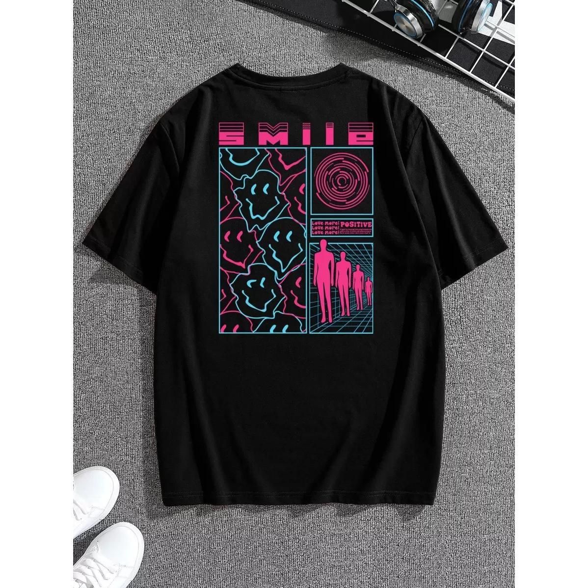 Hombres Camiseta Con Estampado De Dibujos Animados Y Slogan_viptrois.com