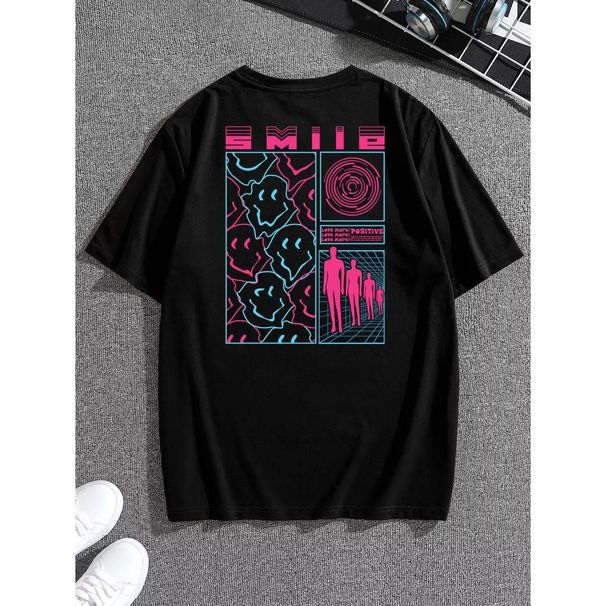 Hombres Camiseta Con Estampado De Dibujos Animados Y Slogan_viptrois.com