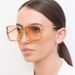 Metal ring rivet sunglasses trend square frame high end sunglasses concave shape retro sunglasses for women_viptrois.com