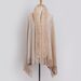 Large shawl scarf with double flanged pile collar fringe_viptrois.com