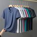 Men's Clothing Ice Silk Polo Shirt Thin Short Sleeved Lapel Quick Drying T Shirt_viptrois.com