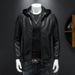 Men's Clothing Leather jacket men's autumn and winter new casual hooded jacket handsome motorcycle suit black slim men's jacket_viptrois.com