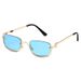 Hip Hop Small Frame Sunglasses - Metal Texture Square Half Frame For Women (Trendy Celebrity Style, UV400 Protection)_viptrois.com