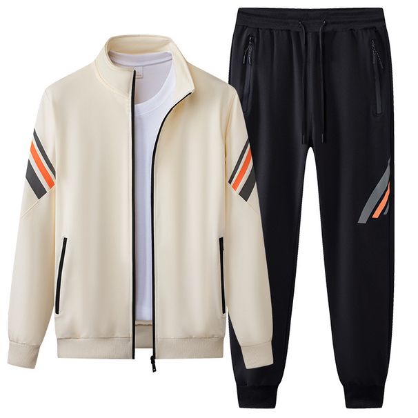 2025 Men's sports leisure spring and autumn sleeved cardigan sweatshirt long pants for men new hoodie men's set a02e_viptrois.com