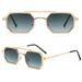 Metal Copper Small Frame Polygonal Sunglasses Women's Men's Universal Retro Double Beam Pilot Sunglasses_viptrois.com