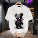 Men's Clothing Heavy Cotton Short Sleeved T Shirt For Men In Summer New Style Trendy Brand Handsome Print Loose Round Neck Casual Top_viptrois.com