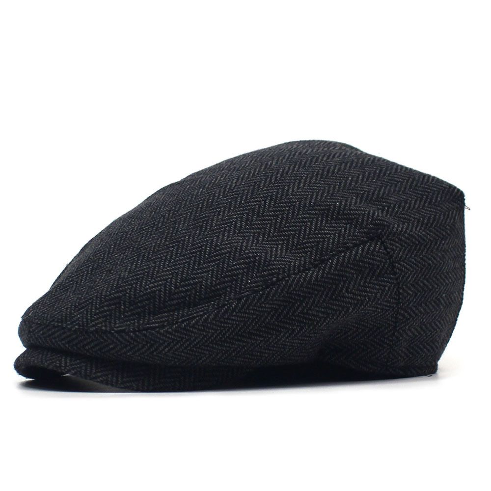 New Beret Men's Casual Versatile Herringbone Duckbill Elderly Hat Forward Cap_viptrois.com