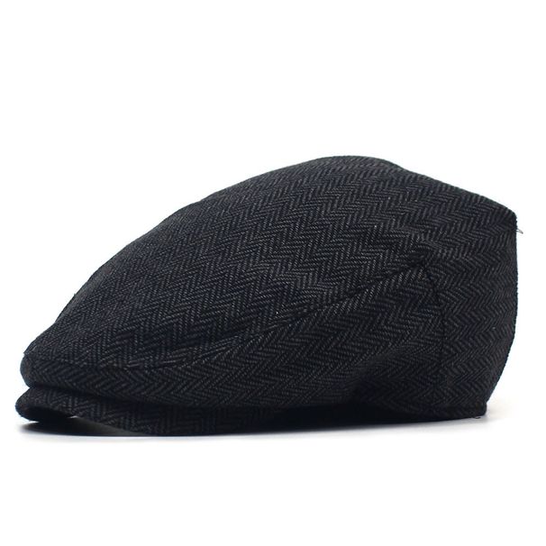 New Beret Men's Casual Versatile Herringbone Duckbill Elderly Hat Forward Cap_viptrois.com