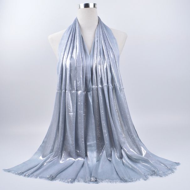 Muslim headscarf Cotton Gold Silk Scarf Women's Monochrome Tassel Silk Scarf Muslim Headscarf_viptrois.com