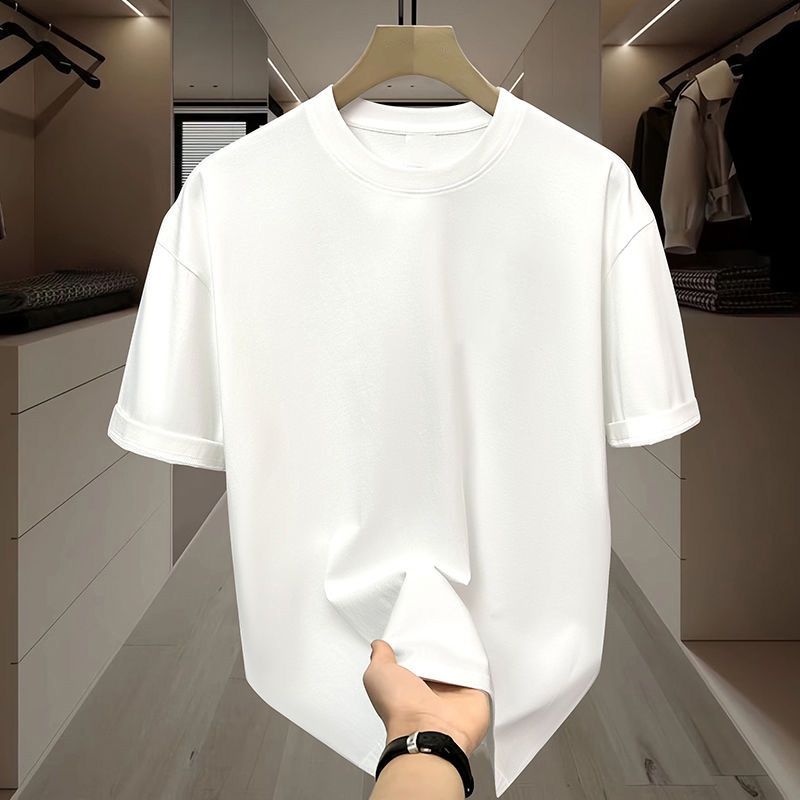 Black Ice Silk T-Shirt Summer Unisex Short Sleeve Trendy Couple Outfit Versatile Simple Style For Men And Women_viptrois.com