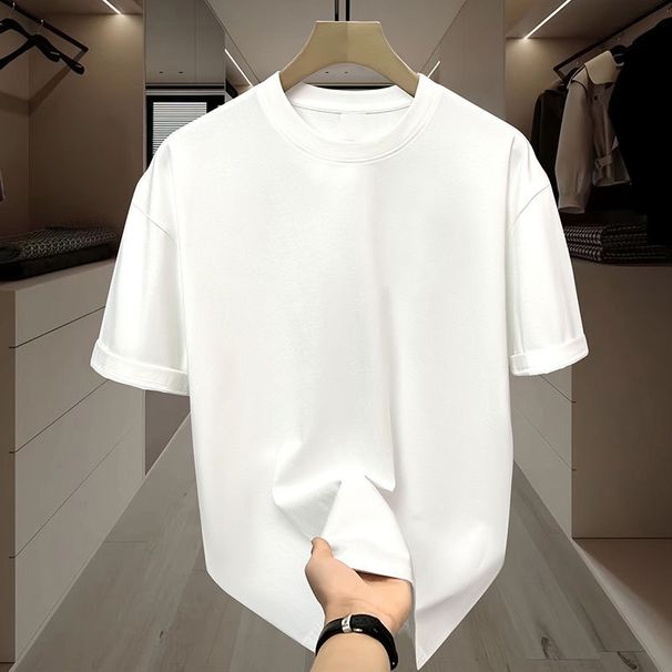 Black Ice Silk T-Shirt Summer Unisex Short Sleeve Trendy Couple Outfit Versatile Simple Style For Men And Women_viptrois.com