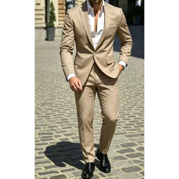 Men's Clothing Men's Single Breasted Business Professional Suit Best Man Groom Wedding Attire For Formal & Casual_viptrois.com