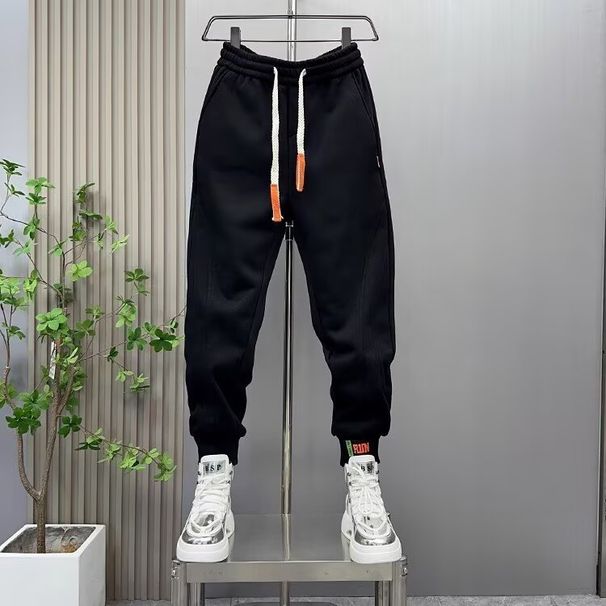 Men's Fleece-Lined Jogger Pants – Slim Fit Casual Trousers With Drawstring Waist (Black/Grey, Sizes M-3xl) | Lightweight & Winter-Ready_viptrois.com