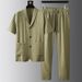 Men's Clothing High End Quality Summer Short Sleeved Suit Casual Suit Men's Fashion Plaid Jacquard Stretch Two Piece Suit Handsome_viptrois.com