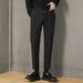 Men's Clothing Elastic Waist Drape Pants Men Autumn And Winter Small Suit Pants Ins Trend Nine Point Pants Straight Slim Loose Casual Pants Trend_viptrois.com