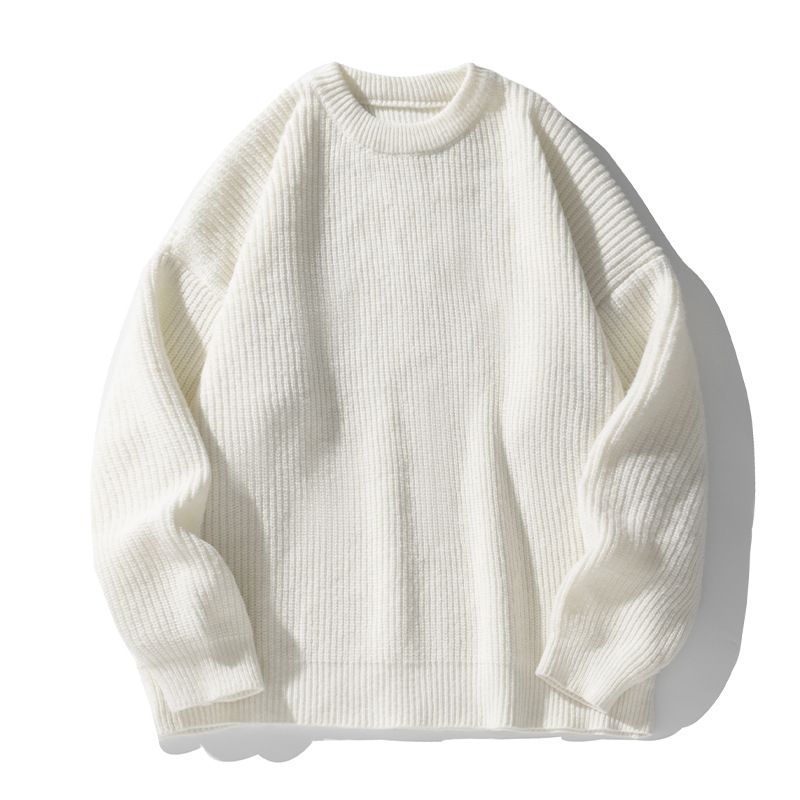 Nordmann Heavyweight Thick Knit Basic Crew Neck Sweater For Men, Autumn And Winter Trendy Brand Textured Solid Color Knitwear_viptrois.com