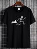Skeleton Running Halloween Costume Funny Dog Skull T-Shirt Summer Casual Breathable Women Designer Clothes Unisex Streetwear Graphic Soft Stylish Print Round Neck Short Sleeve Female Top For Everyday Wear Fashion Comfortable Versatile Stretched_viptrois.com