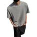 Men's Clothing Texture Jacquard Round Neck Short Sleeved T Shirt Trendy Loose Couple Half Sleeved Tops_viptrois.com