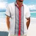 2025 Summer New Men's Waffle Texture Casual Turn-down Collar 3D Printed Button Short Sleeve Shirt For Men_viptrois.com