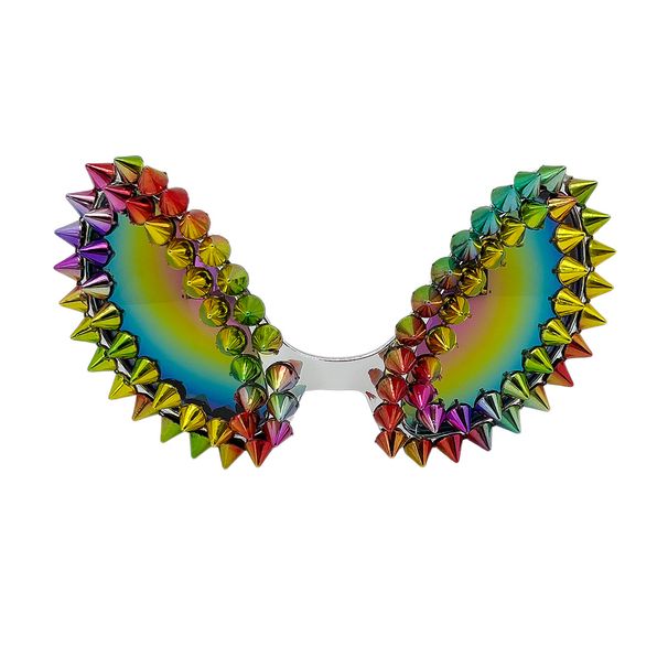Cross Border Rivet Alien Sunglasses Festival Party Funny Punk Sunglasses European And American Trend Spike Chain Sunglasses_viptrois.com