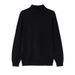 Fashionable Winter And Autumn High-end Semi-collared Sweater For Men, Loose And Casual Pure Color Knitted Base Layer Shirt_viptrois.com