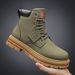 European Warm Series Yellow Winter Padded Men's High-top Work British Style Martin Boots Fleece Lined Leather Shoes_viptrois.com