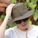 Bush Hat, Men's Women's Mesh Bucket Boonie Wide Brim Sun With Chin Strap Outdoor Fishing Hat_viptrois.com