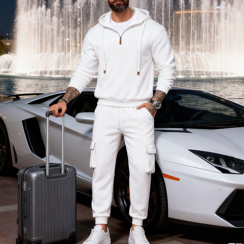 Men's Heavyweight Winter Suit Loose Fit Multi Color Workwear Trendy Sportswear Hooded Sweatshirt Set Available_viptrois.com