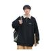 Polo Shirt Sweatshirt Men Spring Autumn Japanese Retro Color Block Turn-down Collar Top Heavyweight College Style Casual_viptrois.com