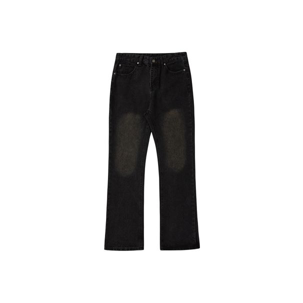 Men's Clothing Vintage Style Washed Distressed Grey Flared Vibe Jeans_viptrois.com