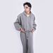 European And American Style Solid Color Hooded Sweatshirt For Men, Trendy Short Design With Padded Shoulders, Loose_viptrois.com